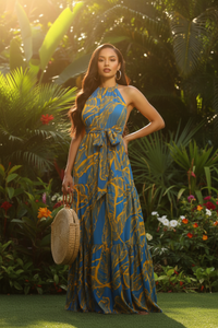 Tropical Halter Maxi - Garden