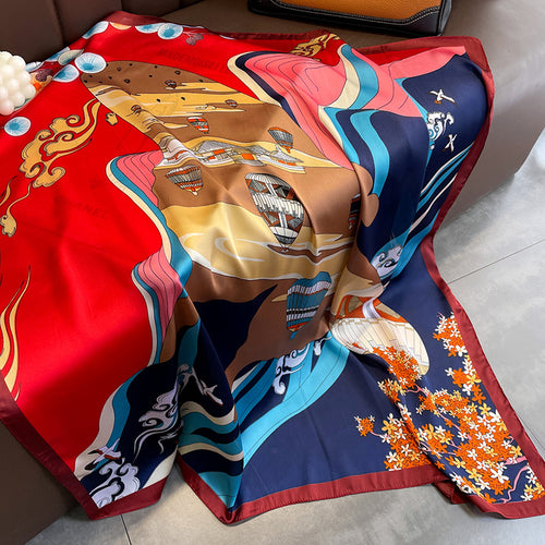 Floral Multiple Color silk scarf